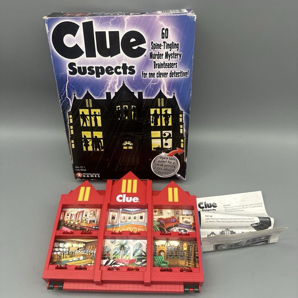 Clue Suspects Board Game Winning Moves Games Vintage 1996 Rare 100% Complete